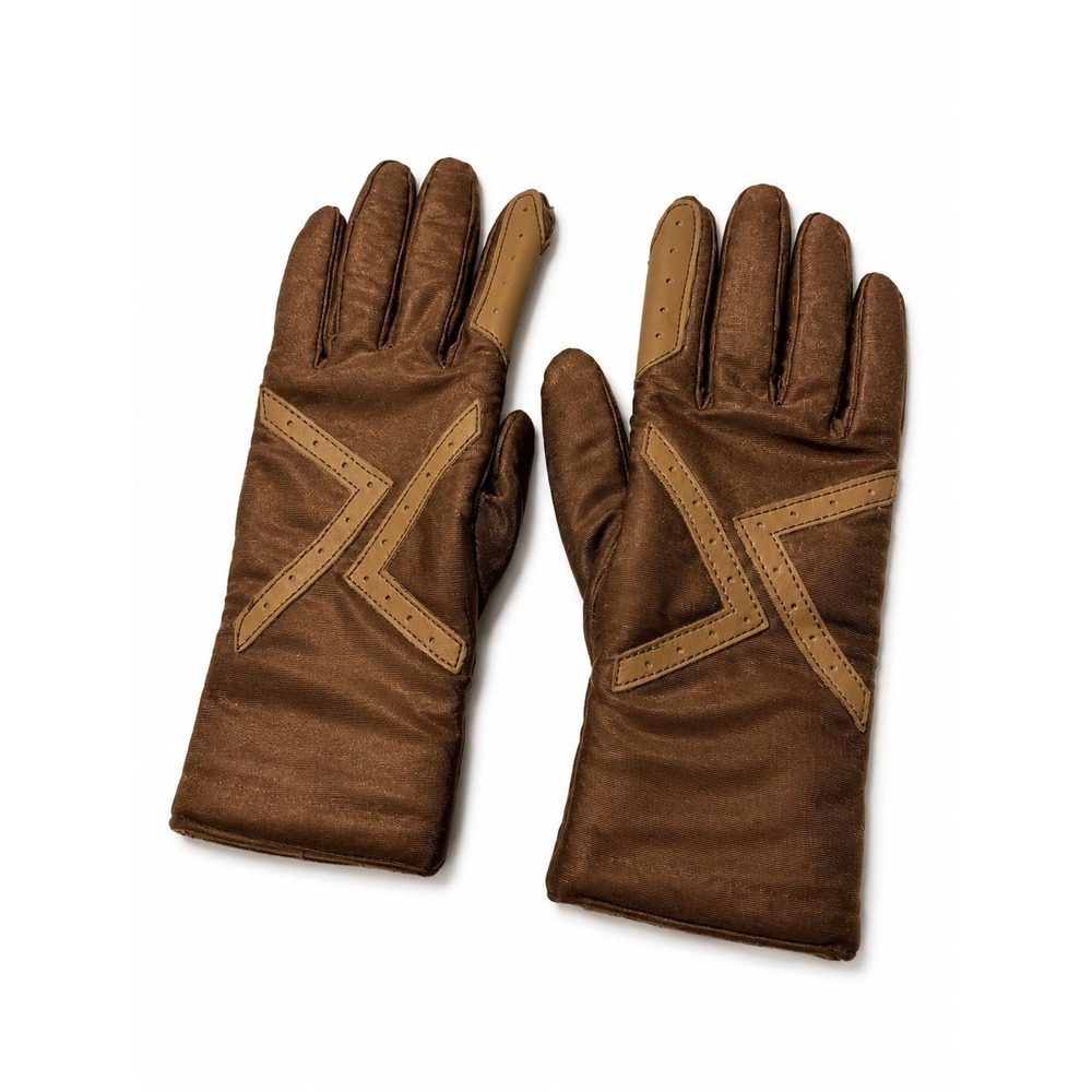 VTG Winterlovers Brown Winter Gloves Fleece Lined One Size Warm Stretch Unisex
